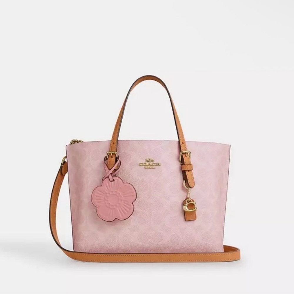 Coach Mollie Tote Bag 25 Powder Pink NWT